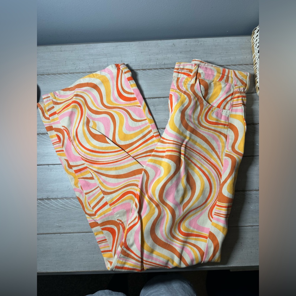 SHEIN women’s Swirl Pattern Shorts - Pink, Orange, Yellow